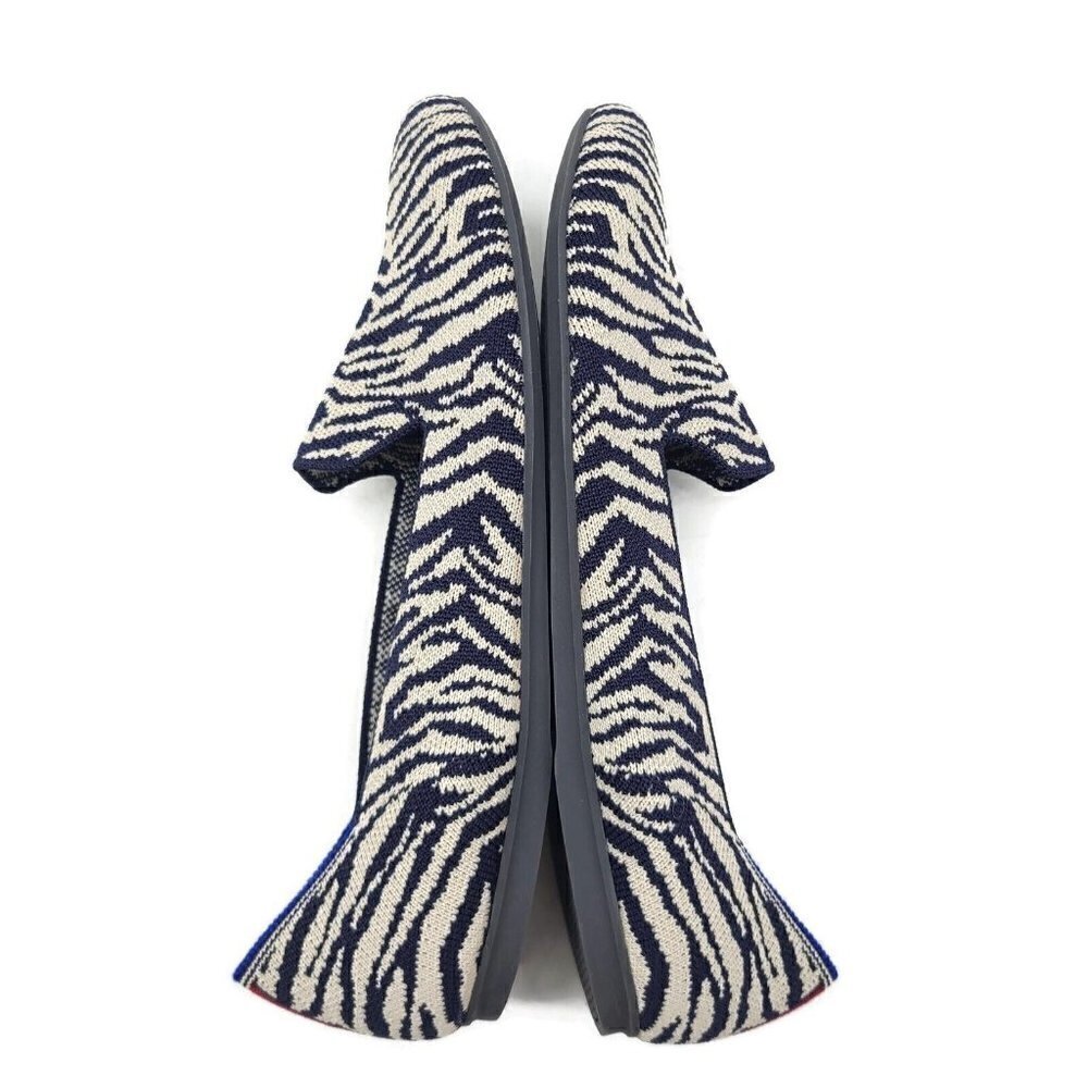 New Rothy's The Loafer Zebra Womens 10.5 Flats Shoes Navy Blue - Picture 5 of 8